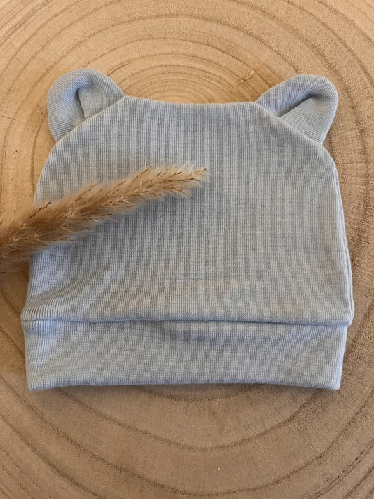 Bonnet naissance personnalisé  bleu ciel