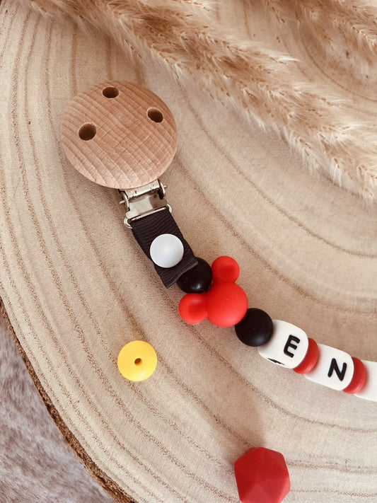 Personalized mickey pacifier attachment