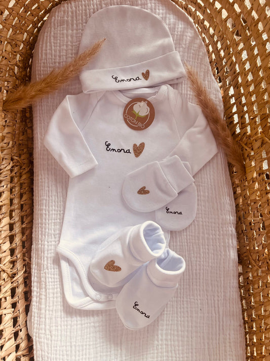 Coffret naissance Petit Coeur personnalisé | Babanono
