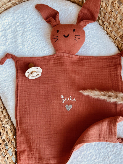 Katoenen blik Terracotta Coeur Rabbit Trooster
