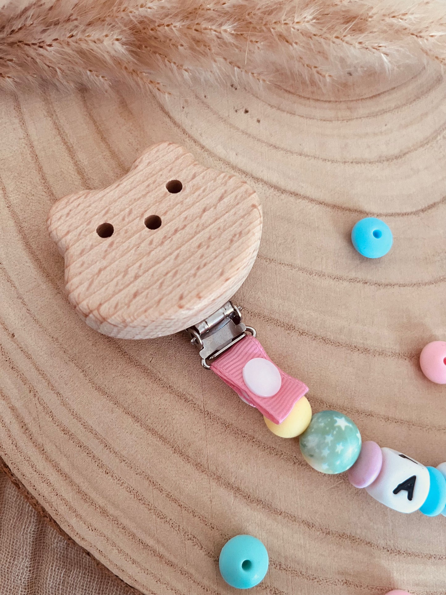 Attache tétine licorne pastel