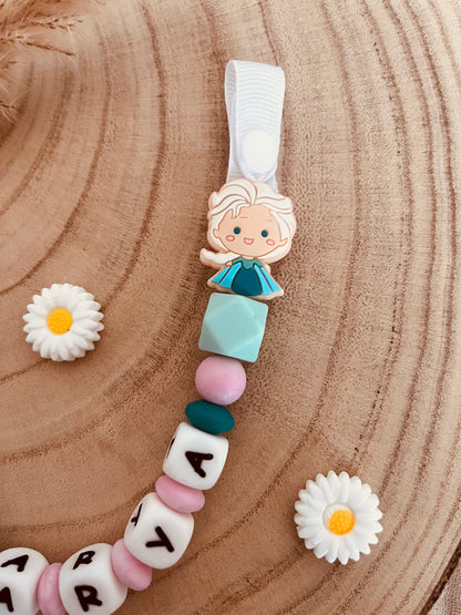 Personalisierte Schnullerbefestigung Königin des Schnee
