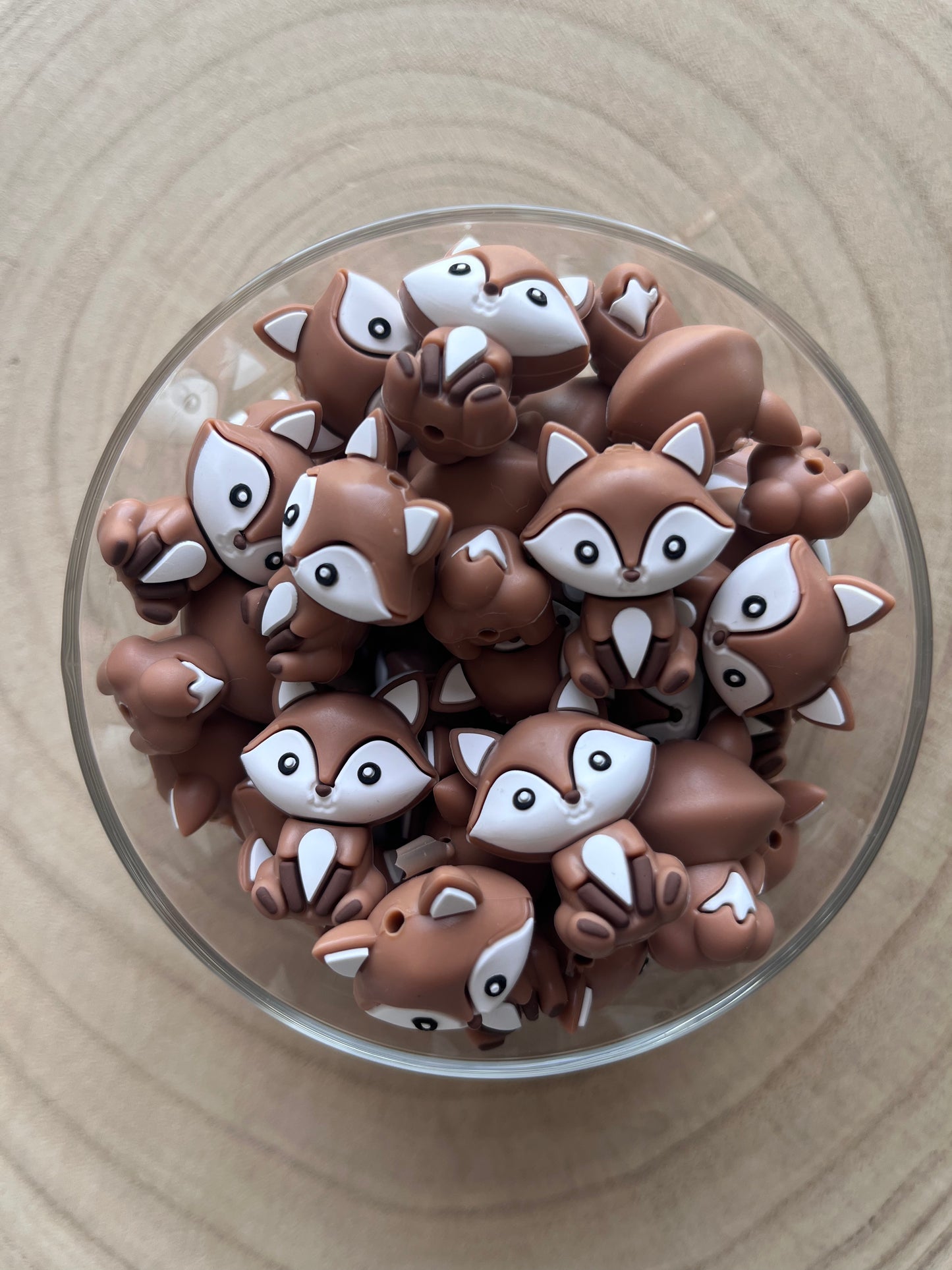 Perle 3D renard marron
