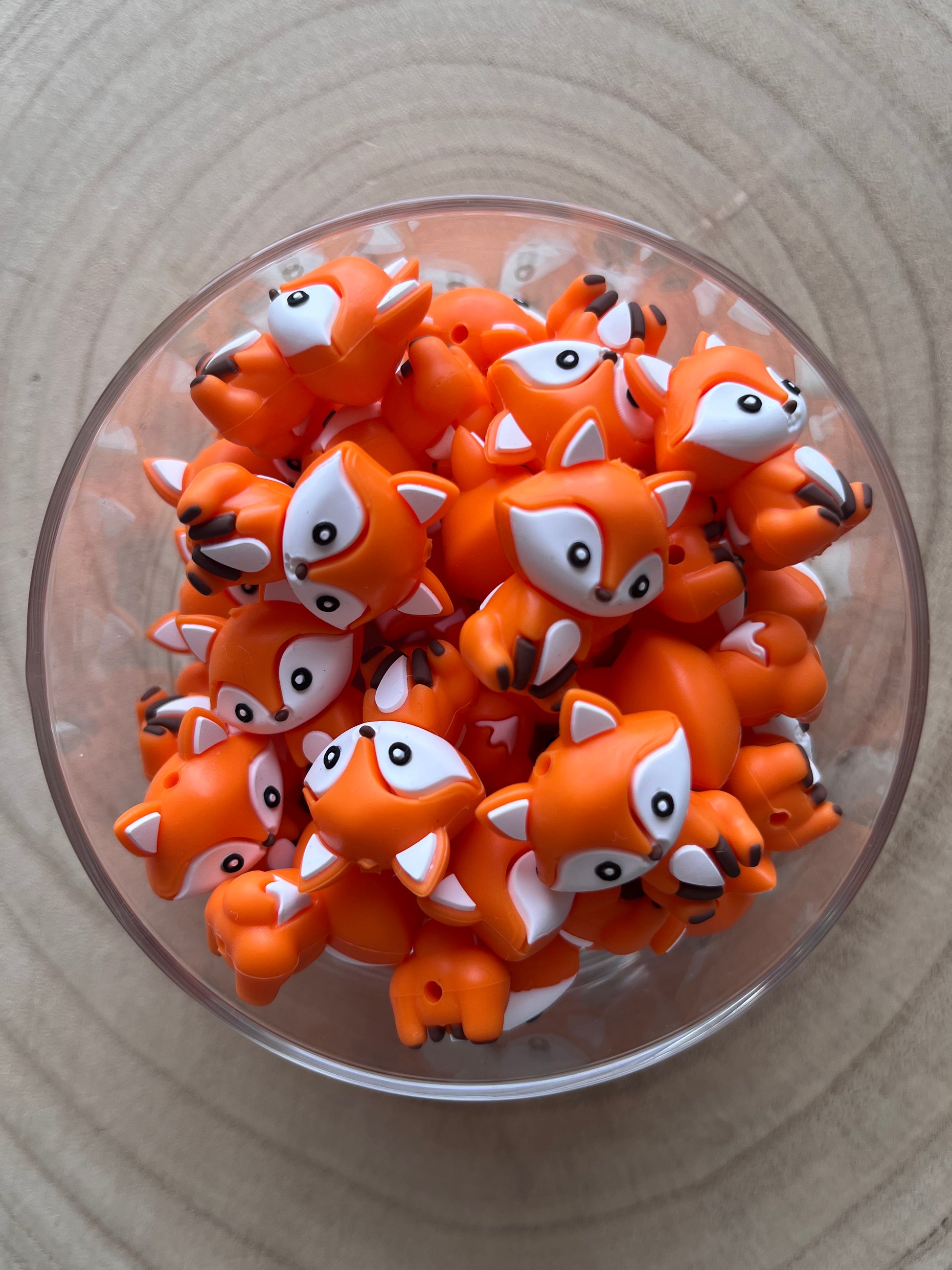 Perle 3D renard orange