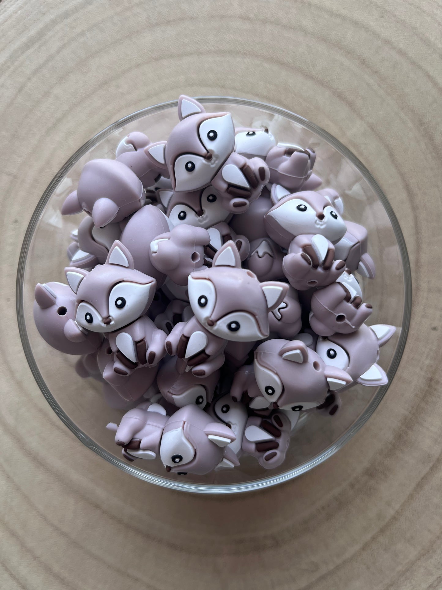 Perle 3D renard parme