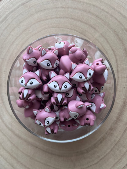 Perle 3D renard rose