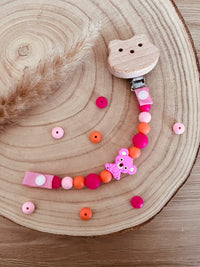 Attache tétine koala rose
