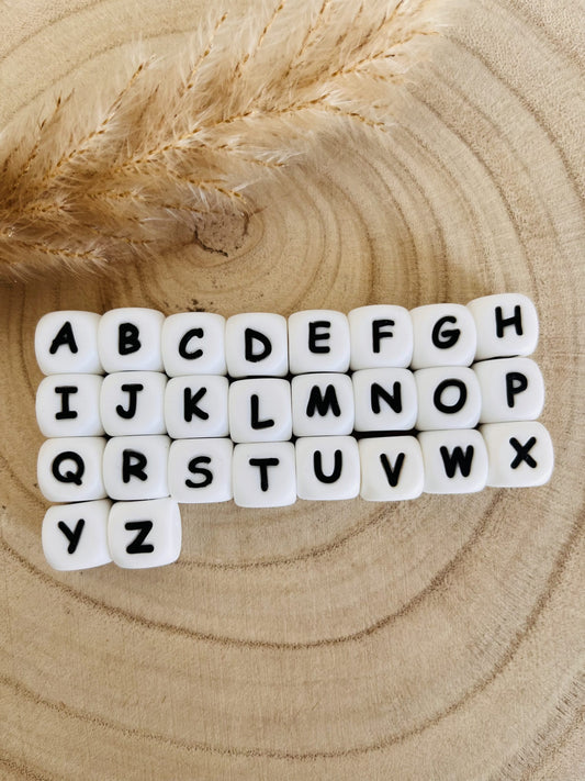 Perlenbuchstaben Silikon Alphabet 12 mm