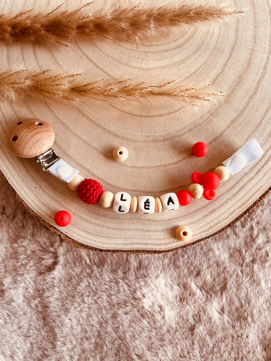 attache tétine mickey rouge