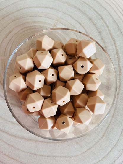 Perle  silicone hexagonale 14 mm