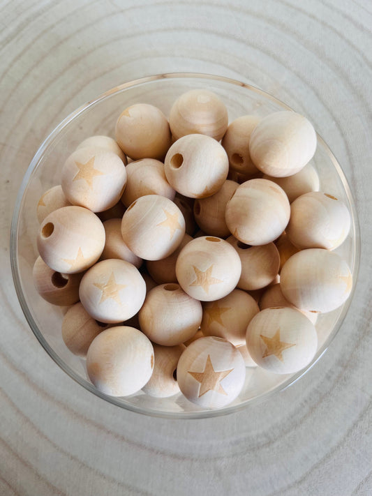 Perle bois étoile