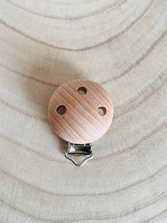 Clip  rond en bois d'hêtre naturel 35mm