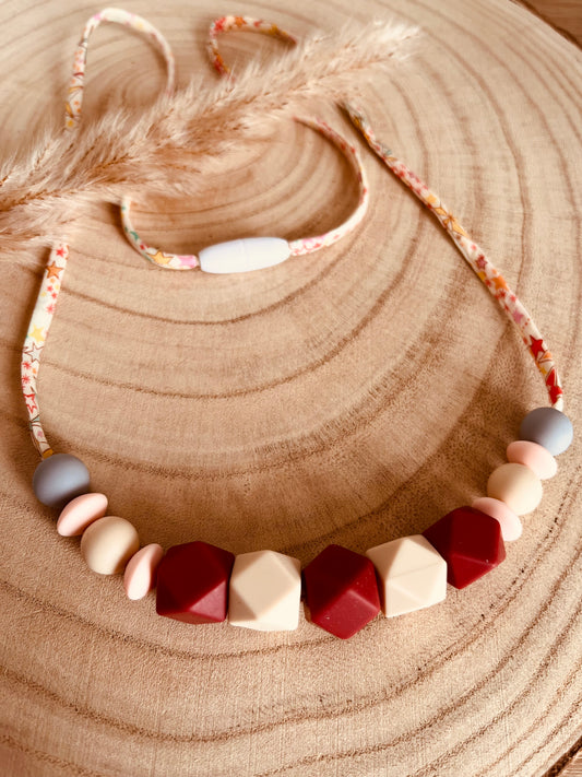 Collier d'allaitement liberty terracotta