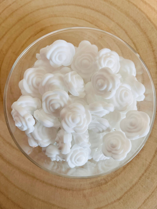 Perle silicone rose blanche