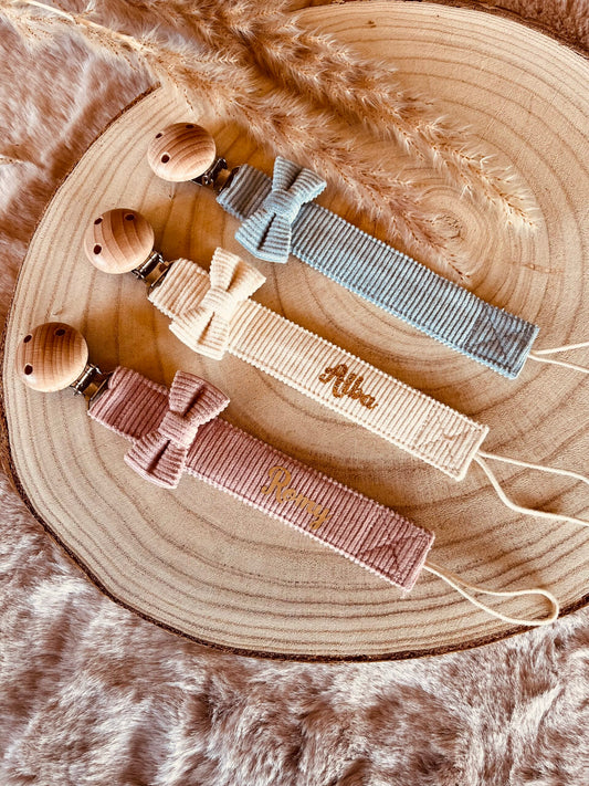 Attache tétine personnalisé velours