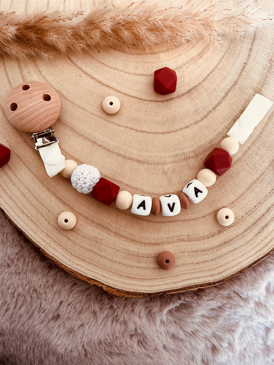 Terracotta y beige Pacifier personalizado TIPE