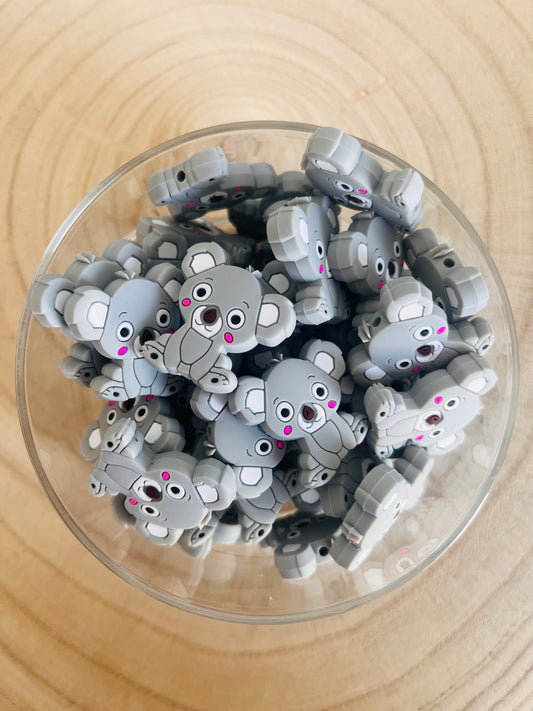 Perle silicone Koala grise