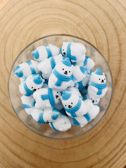 Perles 3D Petit Ourson Blanc d’Hiver
