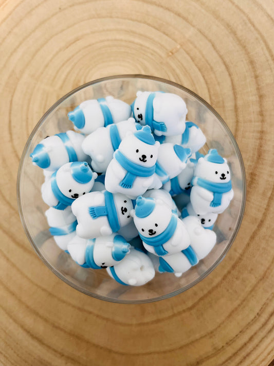 Perles 3D Petit Ourson Blanc d’Hiver