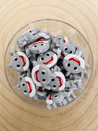 Perle silicone Baby shark gris