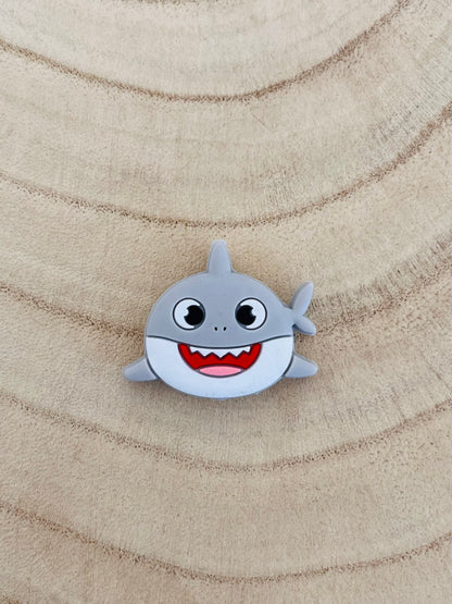 Perle silicone Baby shark gris