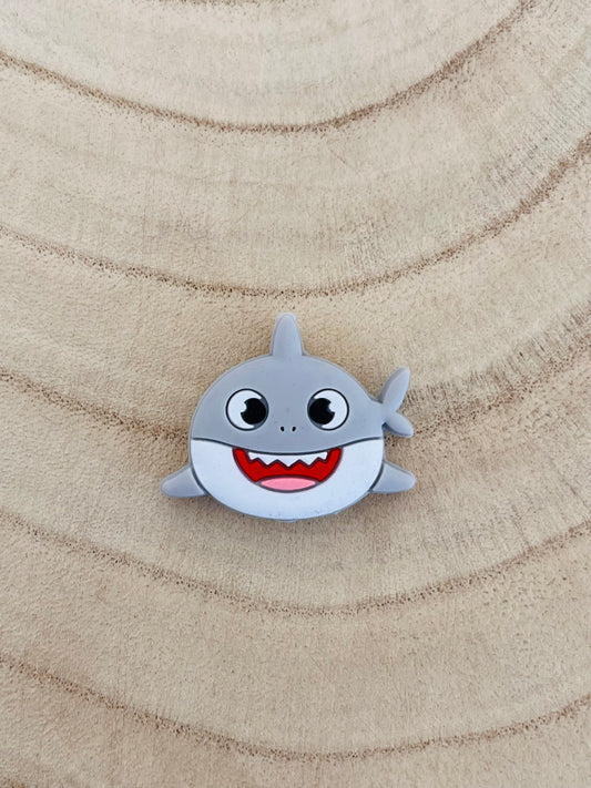 Perle silicone Baby shark gris