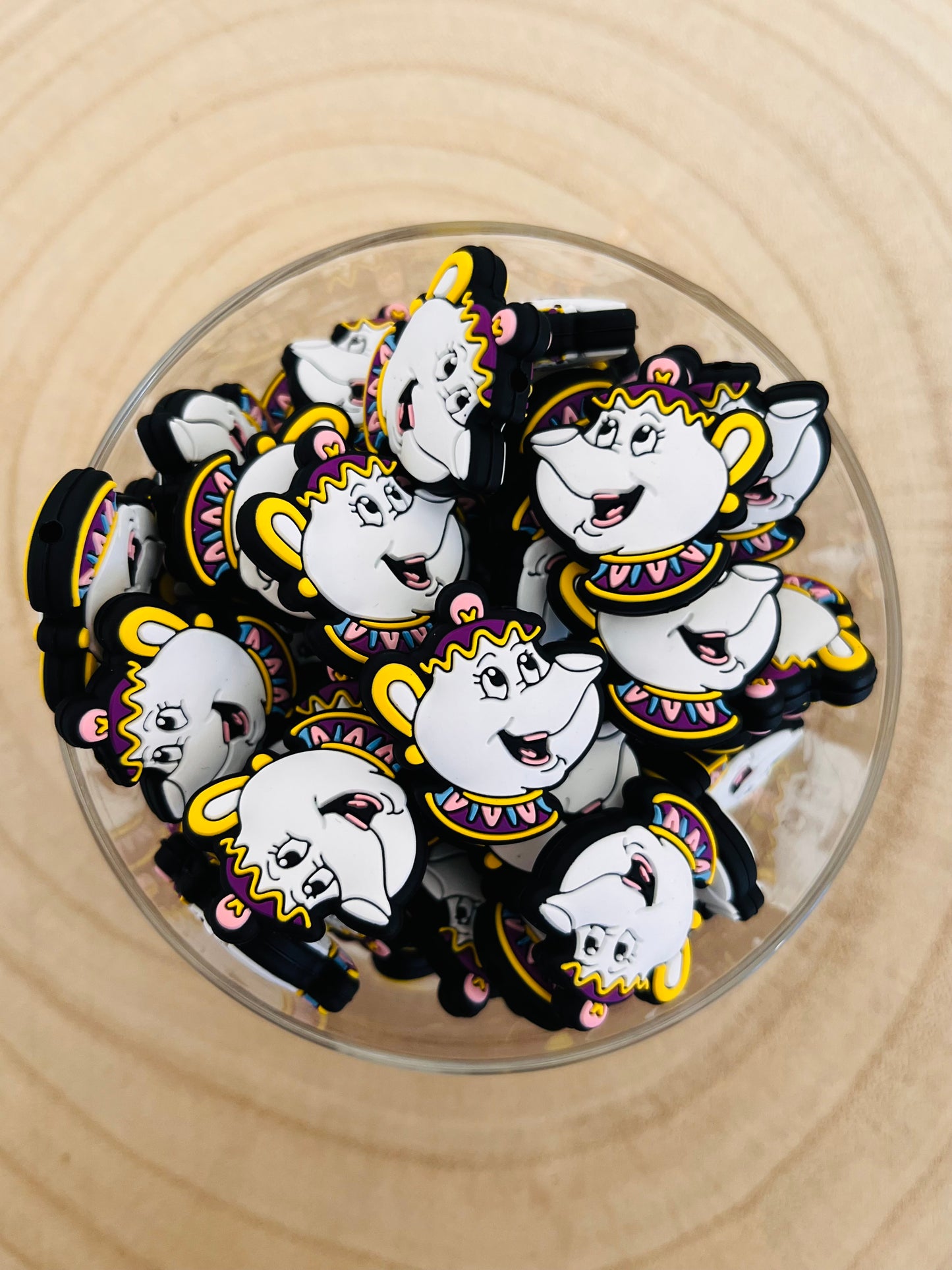 🍵 Perle Silicone Théière de la belle et la bête