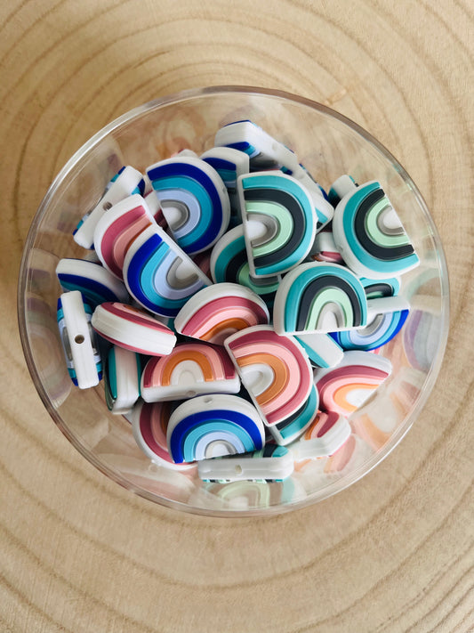 Perle silicone arc en ciel
