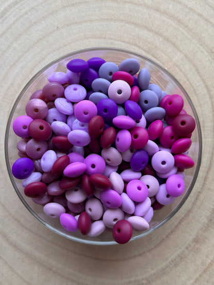 Perle silicone lentille 12mm Violet