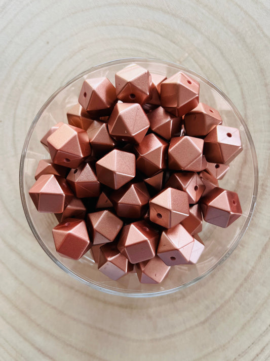 Perle Hexagonale 14 mm rose gold