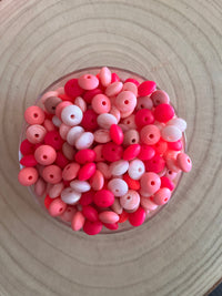 Perle silicone lentille 12mm Rose
