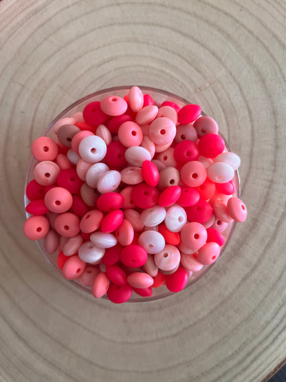 Perle silicone lentille 12mm Rose