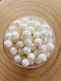 Perle silicone ronde 15mm blanc nacre