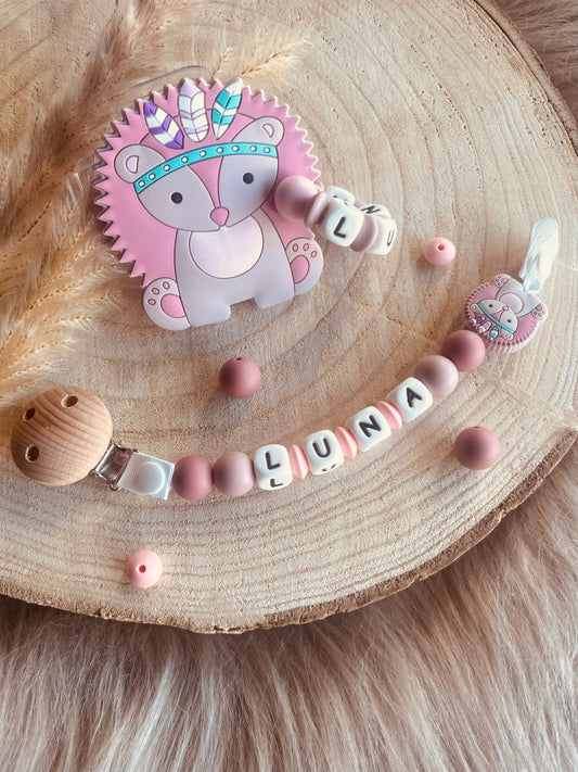 Coffret personnalisé hérisson rose