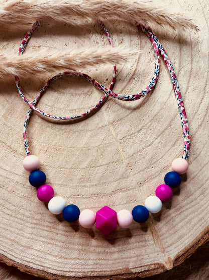 Collier d'allaitement liberty rose