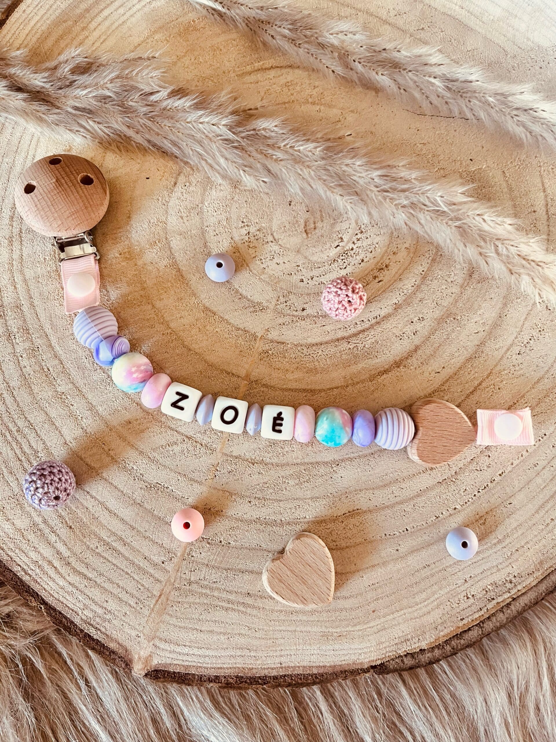 attache tétine personnalisé fille étoile