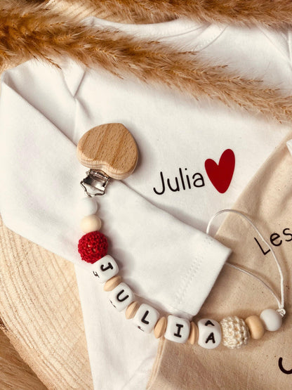 coffret naissance personnalisé coeur rouge