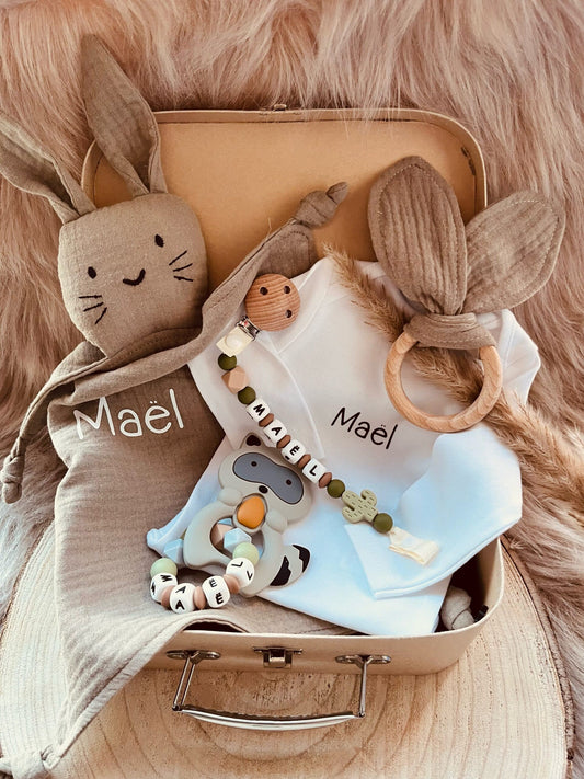 Valise Petit Raton Laveur de naissance personnalisé | Babanono