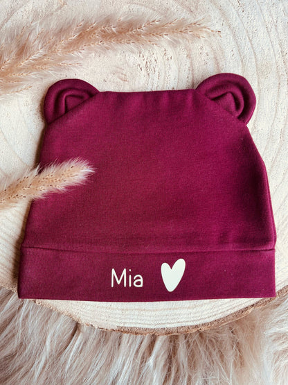 Bonnet personnalisé bordeaux