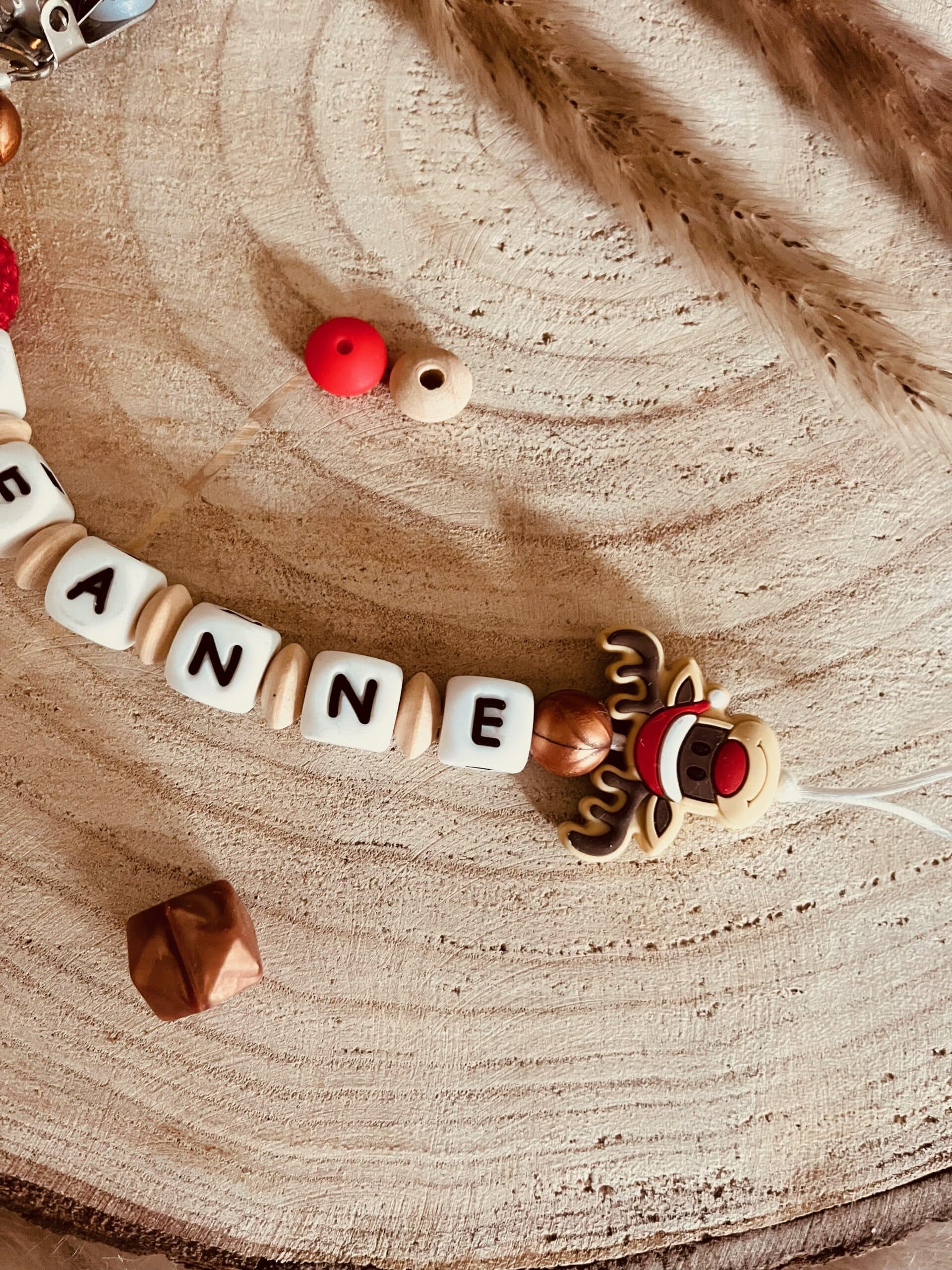 Attache tétine personnalisé renne