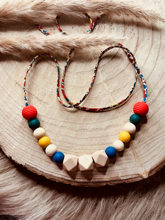 Collier d'allaitement liberty rouge