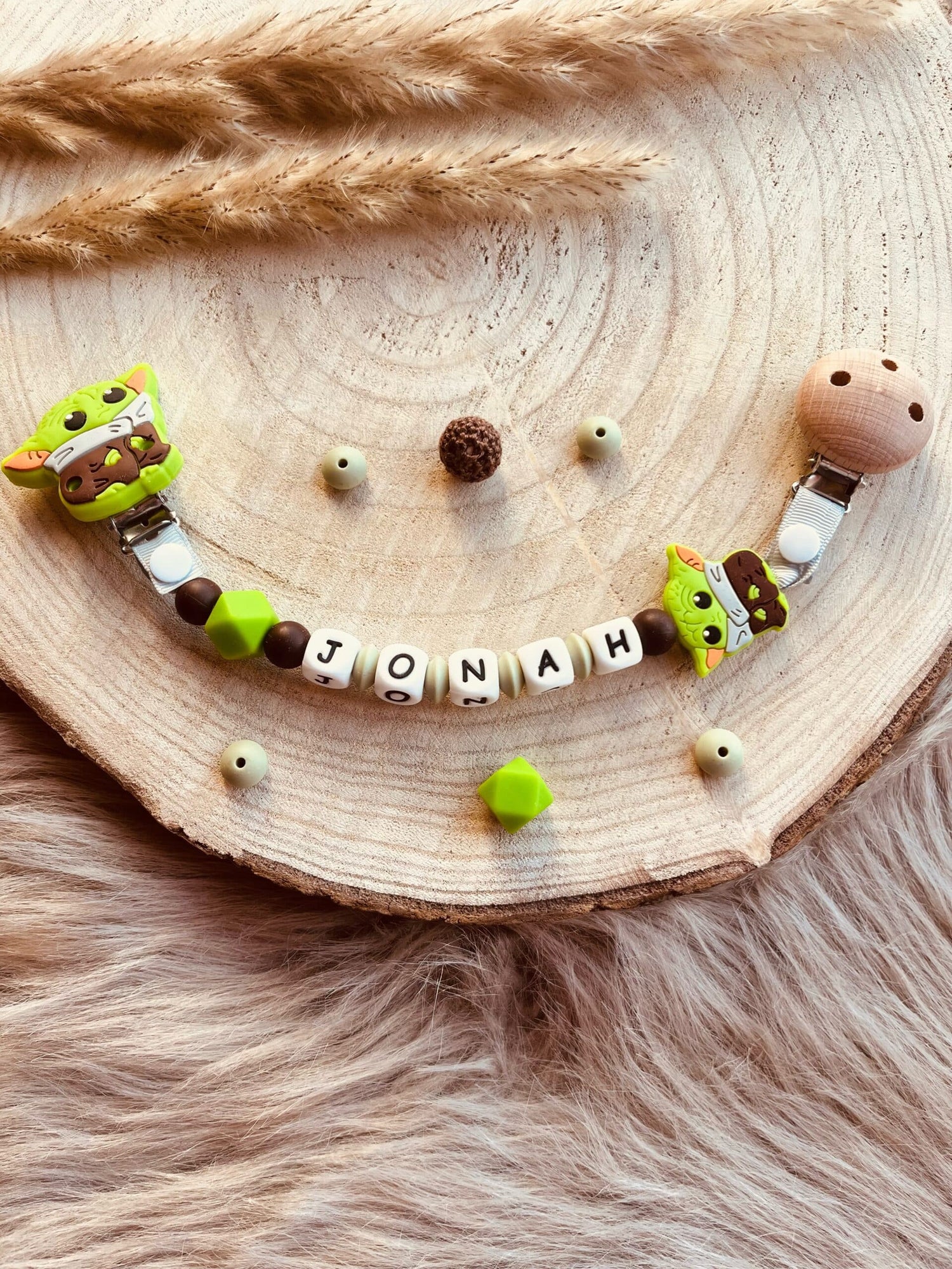 Attache doudou personnalisé yoda