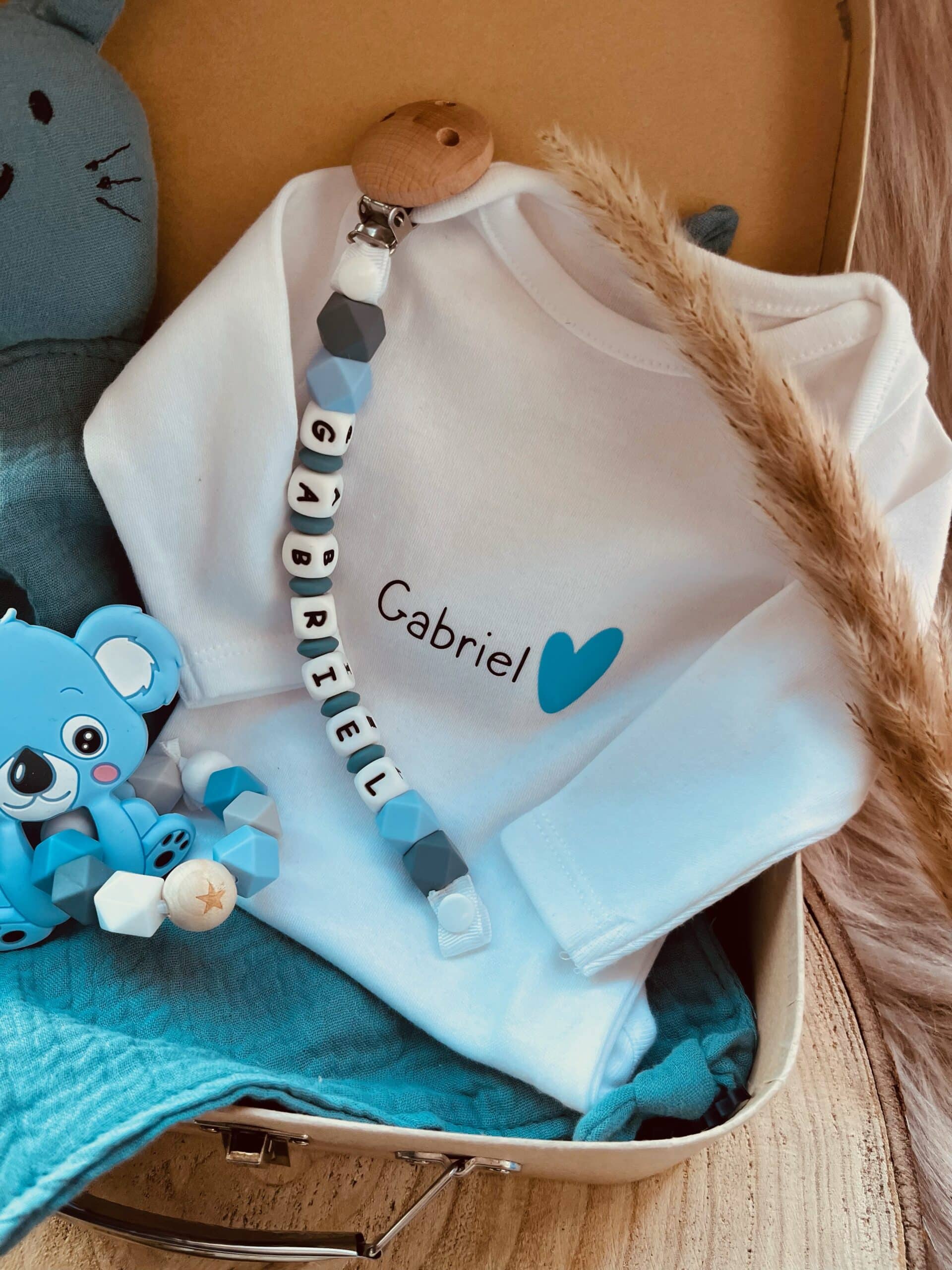 coffret naissance personnalisé bleu