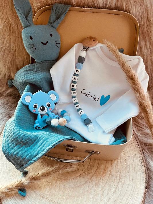 Valise de Naissance Koala Bleu Personnalisé | Babanono