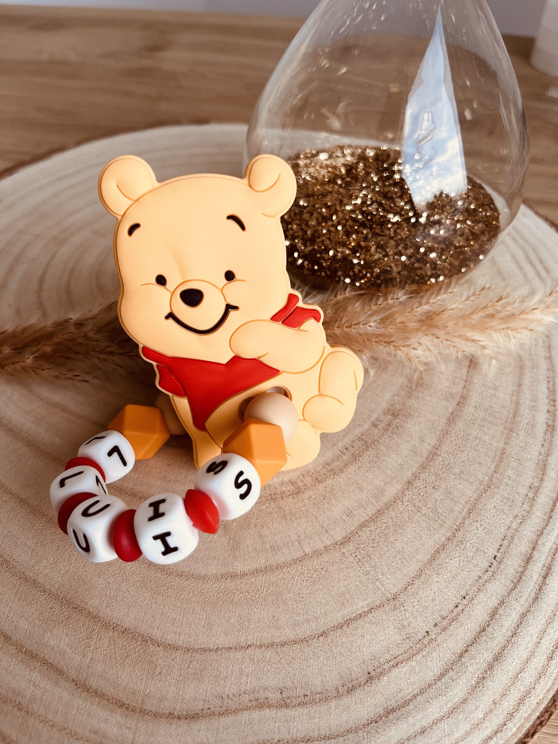 Winnie-the-Pooh personalized silicone teething ring