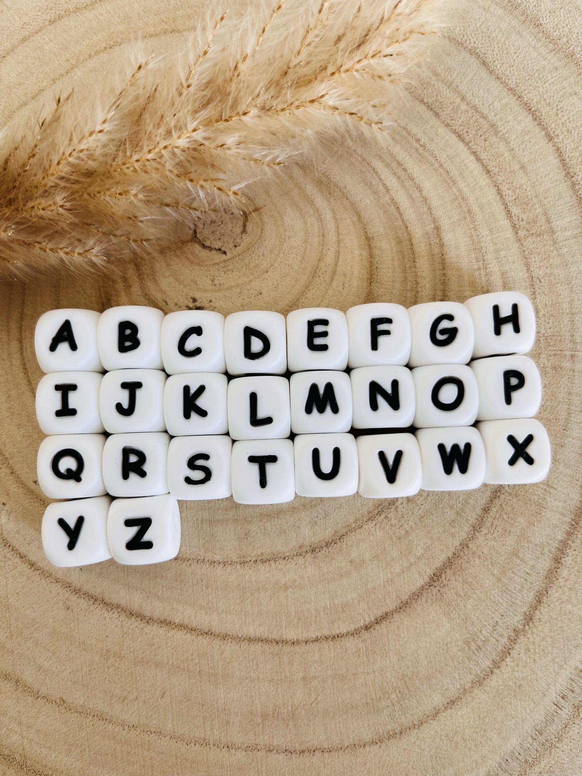 Perle lettres silicone alphabet 12 mm