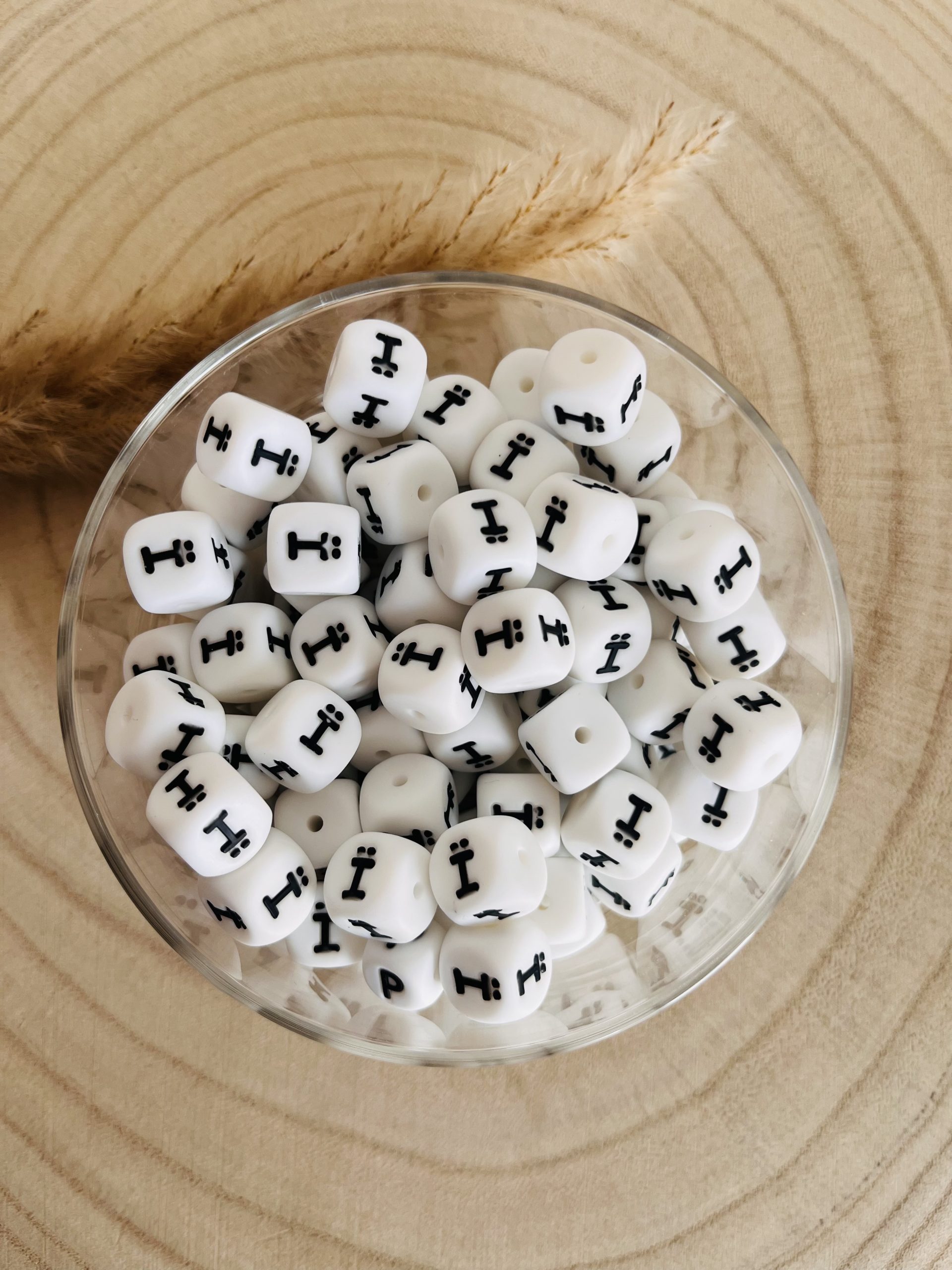 Perle silicone alphabet ï 12mm